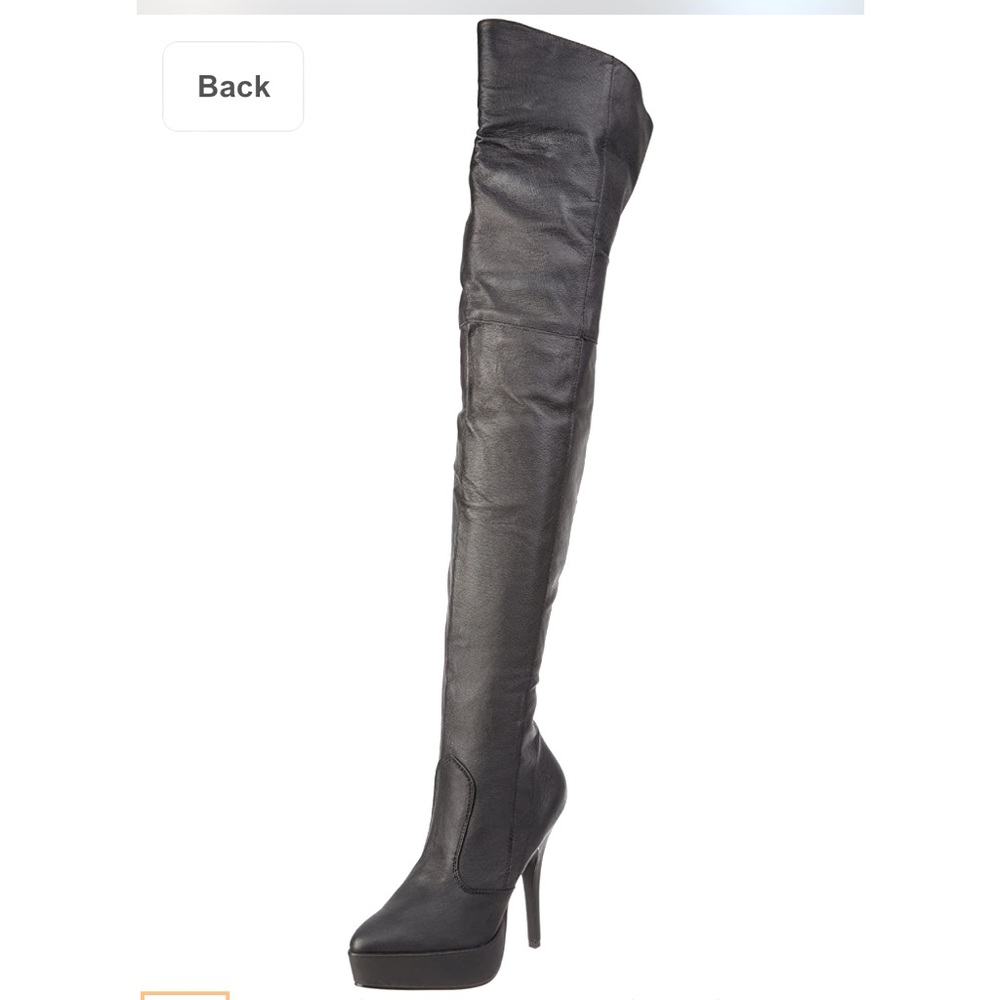 Pleaser Women's Indulge-3011 Boot size 8 Black Leather Platform Over the Knee